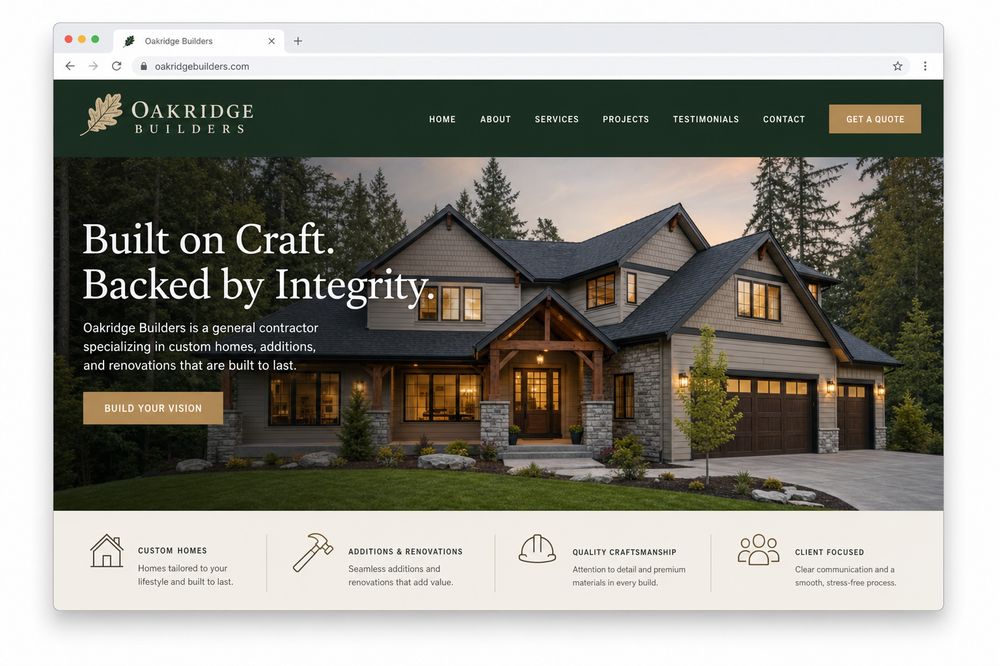 Website built for a custom home builder