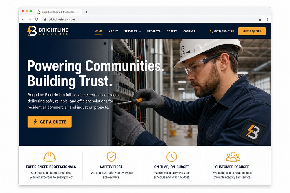 Website built for an electrical contractor