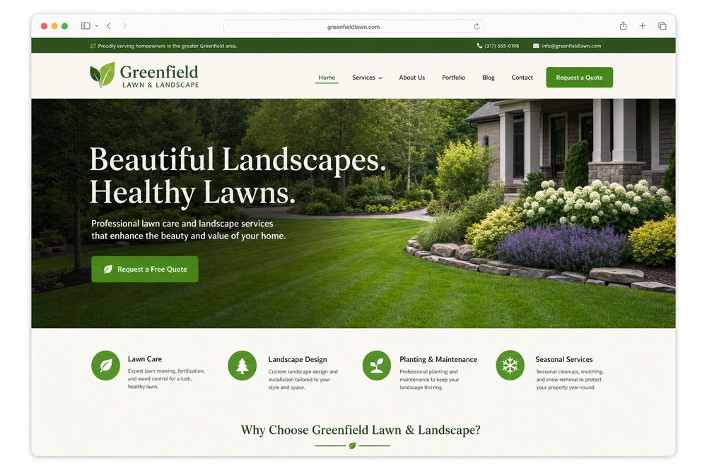 Website built for a lawn and landscape company