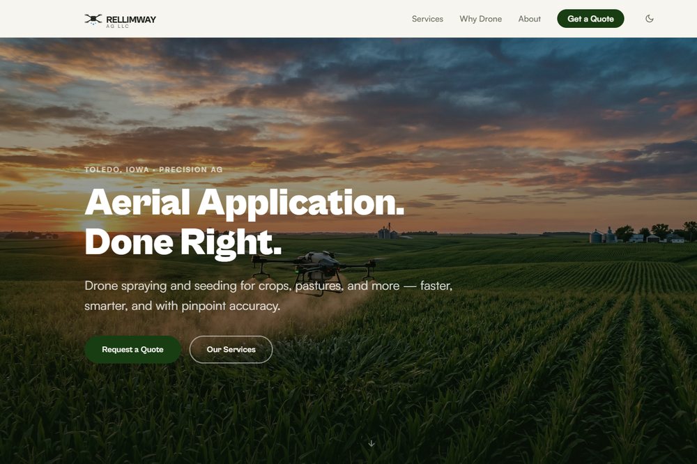 Website built for a precision ag drone spraying business